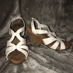 Aerology by Aerosoles White and Cork Wedges